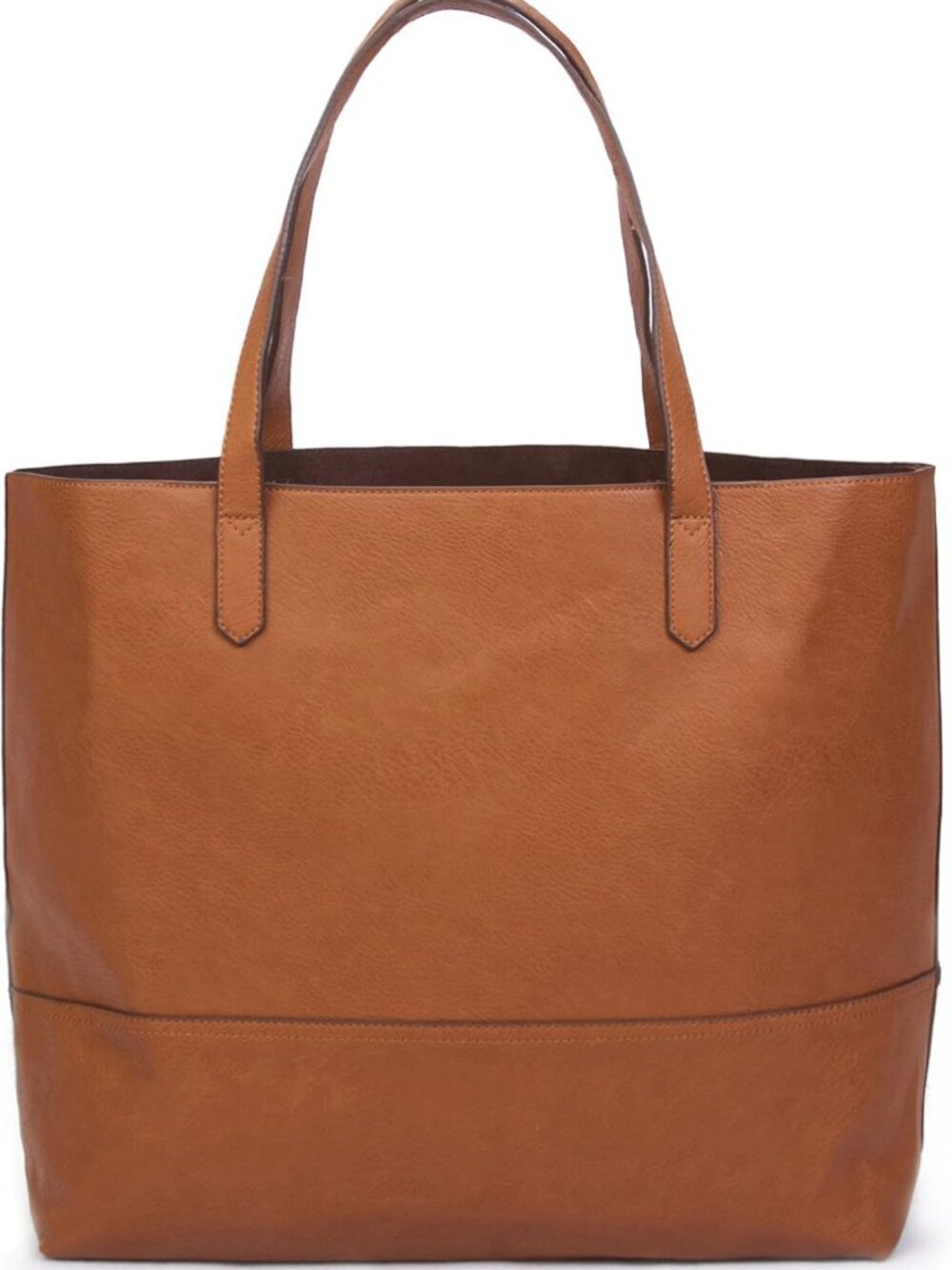 Large Vegan Leather Tote Bag - Women's Slouchy Open Top Shoulder Purse
